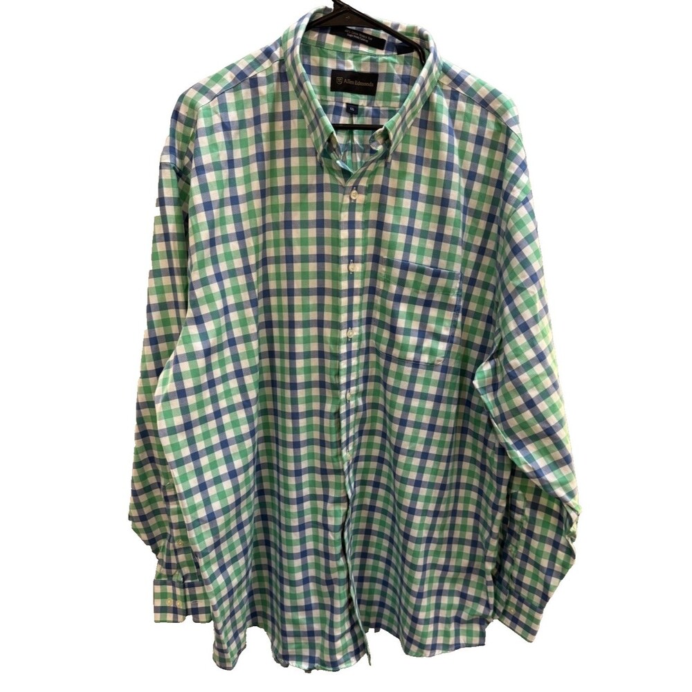 Allen Edmonds Shirt Mens 2X Wrinkle Free Long Sleeve Button Up Stripes Green